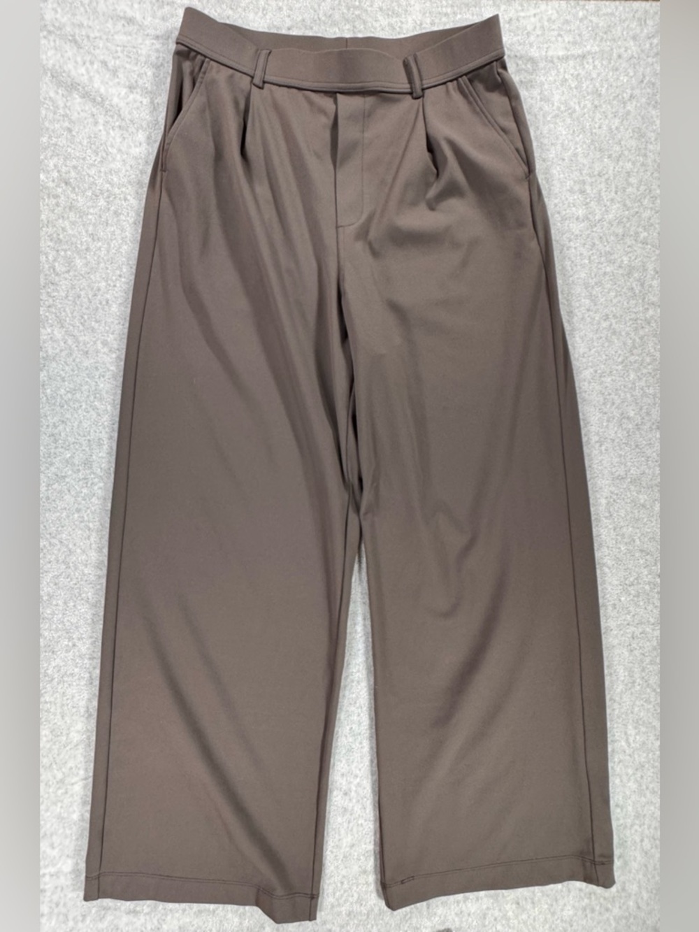 HALARA Wide Leg Work Pants Brown Stretch Athleisure Trouser Women’s Med Petit